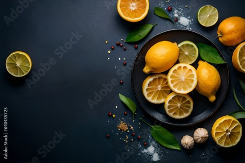 orange and lemon on the table