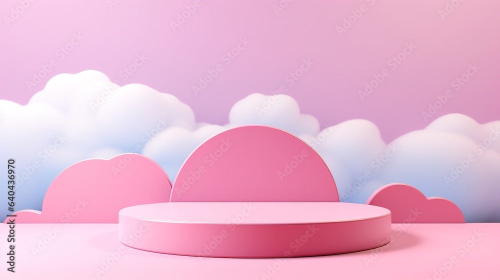 Pink podium background and advertising Pink podium background and advertising