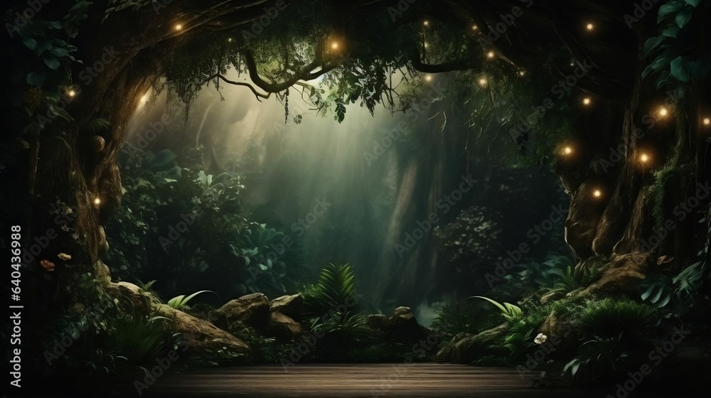 copy space background Enchanted Forest concept
