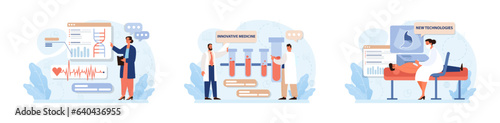 Healthtech set. Innovative diagnosis and treatment methodics. Telemedicine