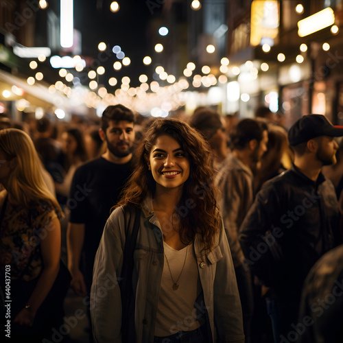 Group of people at an outdoor party or nightclub © FirstChoiceGraphic