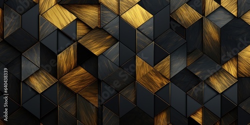 a gold and black geometric pattern Generative AI