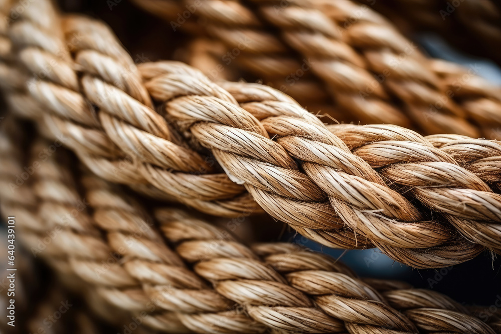 Intricate Patterns Unveiled: A Macro Shot of a Braided Rope