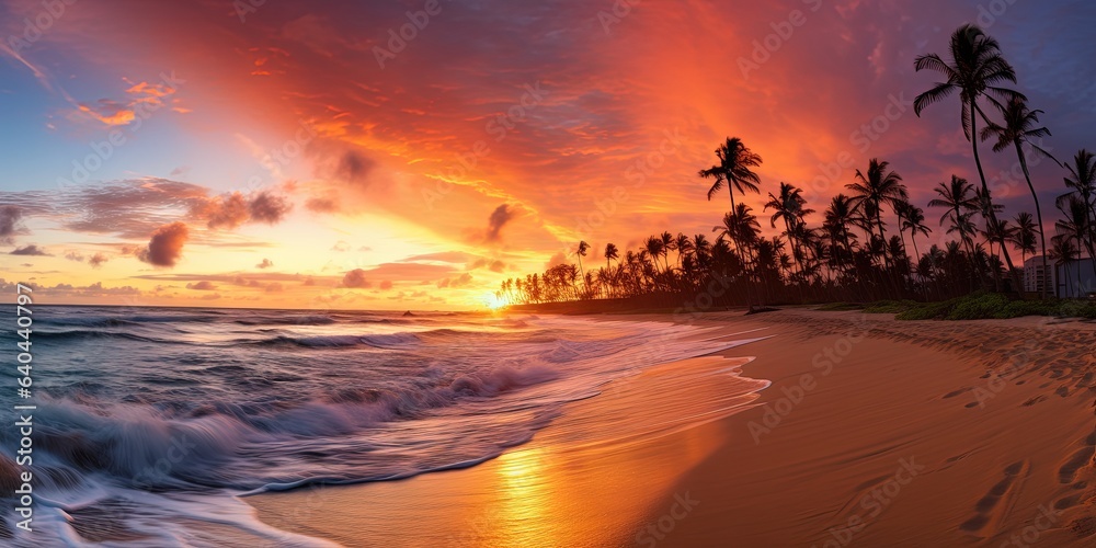 Serene Dawn on Punta Cana s Tropical Shore, Generative AI