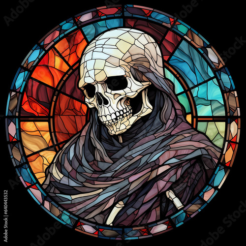 skull in the stain glass