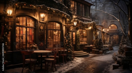 A warmly lit café nestled in the heart of Winter Wonderland  © Halim Karya Art