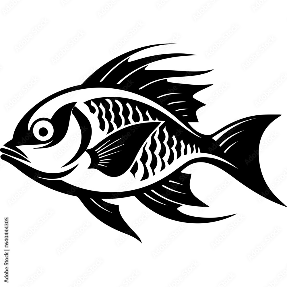silhouette fish on a white background, vector illustration silhouette fish on a white background, vector illustration