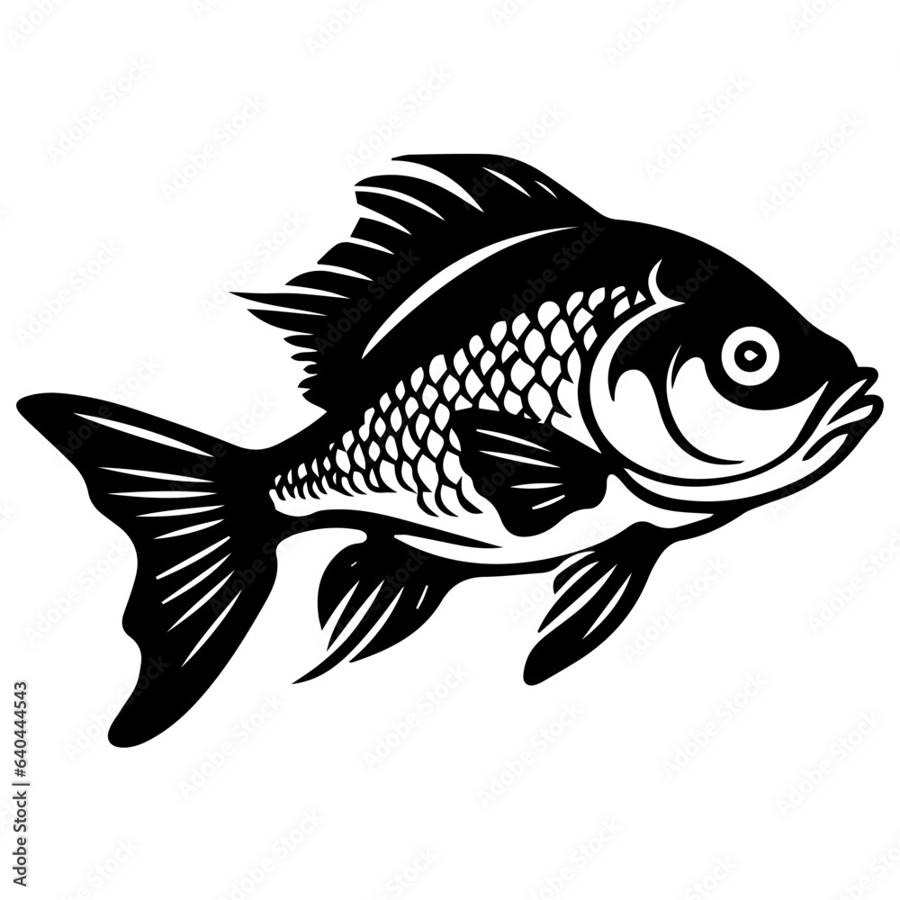 silhouette fish on a white background, vector illustration silhouette fish on a white background, vector illustration