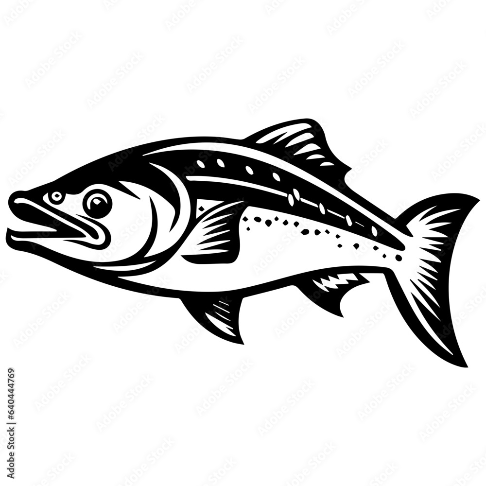 silhouette fish on a white background, vector illustration silhouette fish on a white background, vector illustration