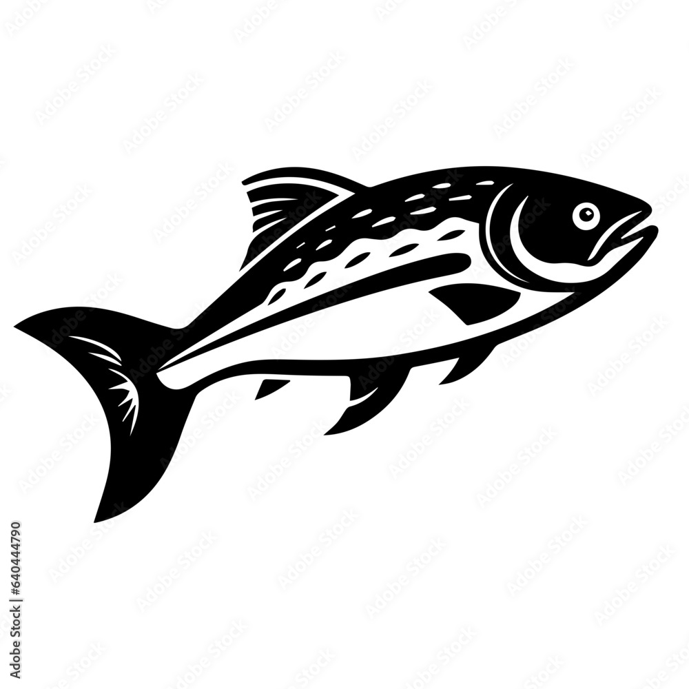 silhouette fish on a white background, vector illustration silhouette fish on a white background, vector illustration