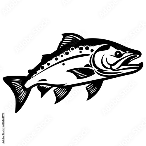 silhouette fish on a white background  vector illustration