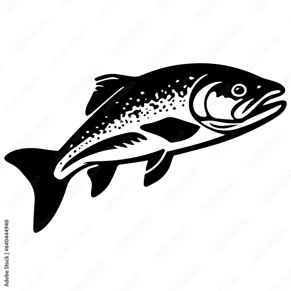 silhouette fish on a white background, vector illustration silhouette fish on a white background, vector illustration