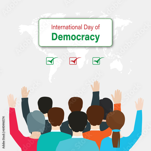 vector international democracy day poster template vector flat design