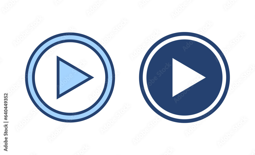Play icon vector. Play button sign and symbol Play icon vector. Play button sign and symbol