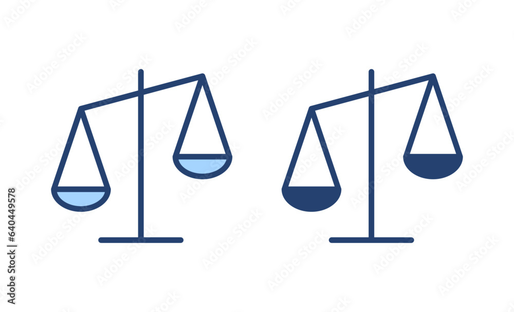 Scales icon vector. Law scale icon. Justice sign and symbol Scales icon vector. Law scale icon. Justice sign and symbol
