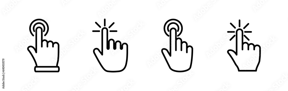 hand click icon vector. clicking finger icon. pointer icon hand click icon vector. clicking finger icon. pointer icon