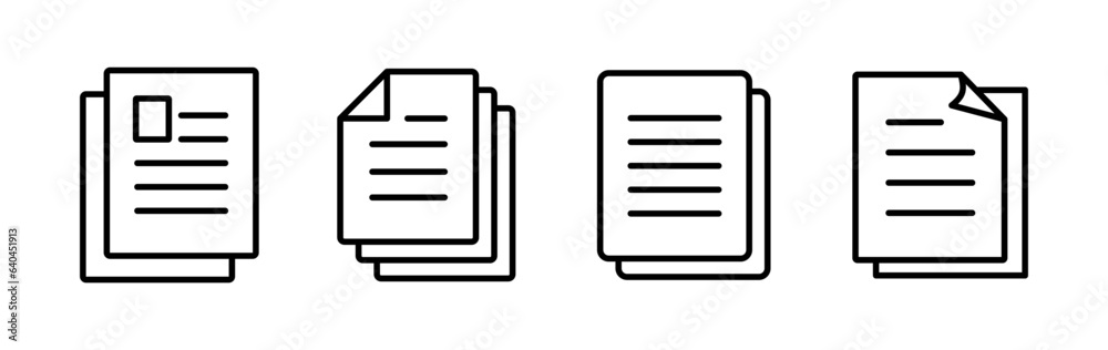 Document icon vector. Paper icon. File Icon