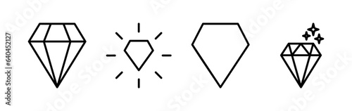 Diamond icon vector. gem icon. crystal stone
