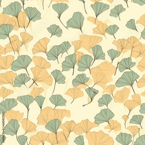 Gingko Leaves Seamless Tiling Wall paper patterns