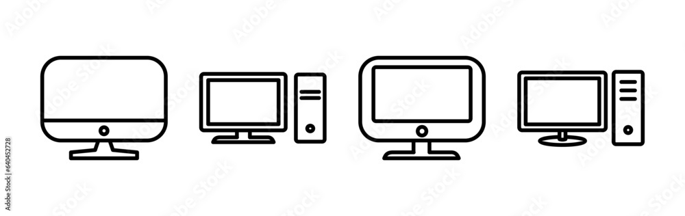 Computer icon vector. computer monitor icon. Computer icon vector. computer monitor icon.
