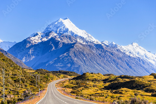 NZ Mt Cook terrain peak highway