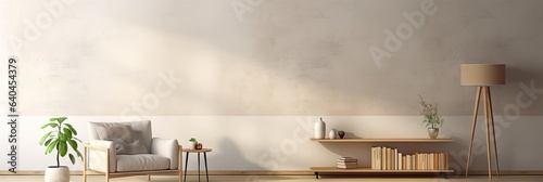 Modern interior design wall mockup with copy space © Brian