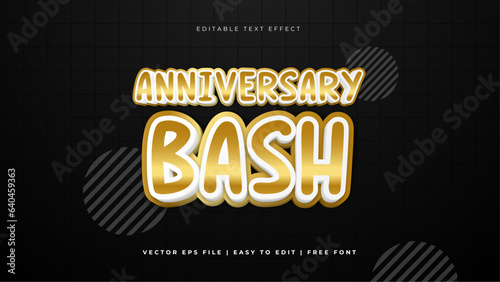 Balck and gold anniversary bash modern typography premium editable text effect