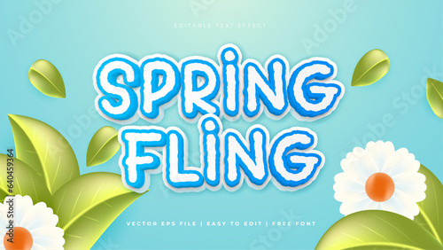 Colorful modern spring fling typography premium editable text effect