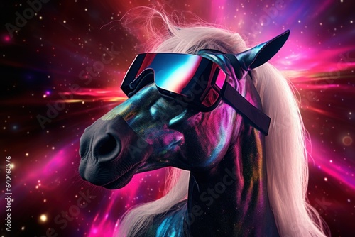 Enchanted Equine: Unicorn Embarks on VR Adventure with Glasses
