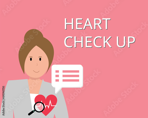 Medical Health heart Check up Background Illustration with patient got check for heart treatment