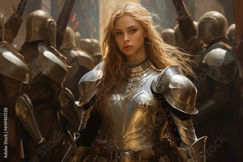 Elegant Protector: A Girl's Beauty Enhanced by Her Armor 