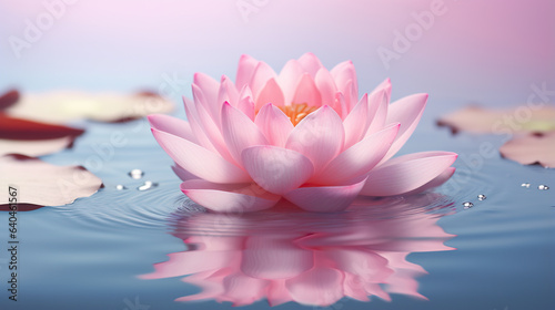 beautiful blooming pink lotus flower.