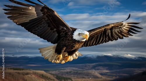 freedom american eagle flying on sky bird of prey wildlife
