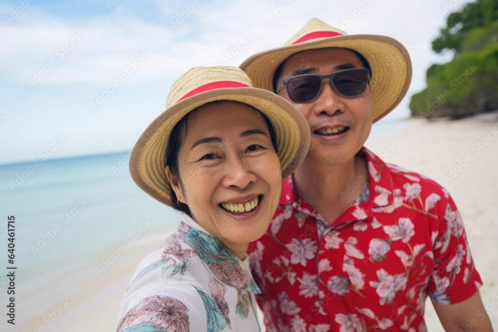 adult couple happy expression summer holidays and beach concept.