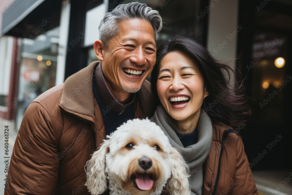 adult couple happy expression outdoors in a city. adult couple happy expression outdoors in a city.