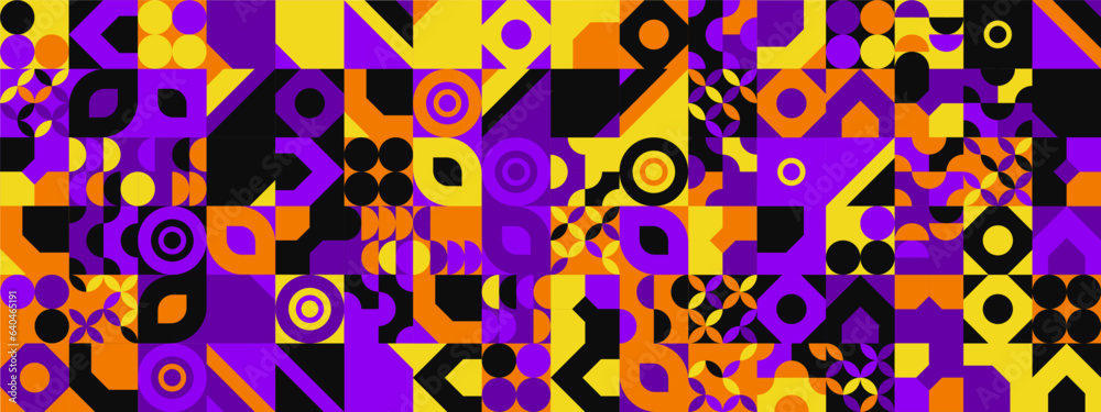 Obraz premium Colorful modern geometric banner with shapes