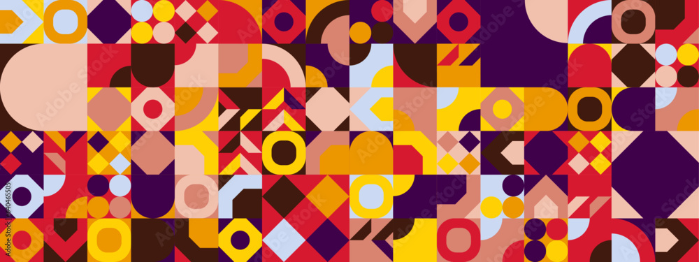 Colorful modern geometric banner with shapes Colorful modern geometric banner with shapes