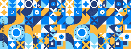 vector flat mosaic background with geometric shapes