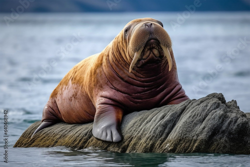 a walrus on a rock