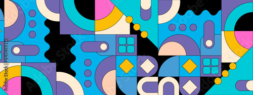 vector flat mosaic background with geometric shapes