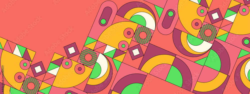 vector flat mosaic horizontal banner template vector flat mosaic horizontal banner template