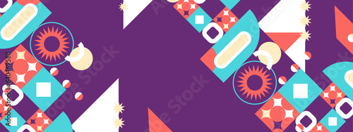 vector flat design geometric and mosaic pattern