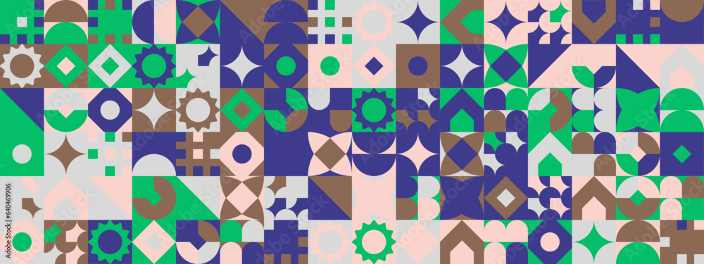 Colorful modern geometric banner with shapes Colorful modern geometric banner with shapes
