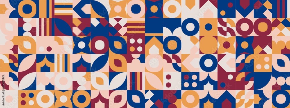 Colorful modern geometric banner with shapes Colorful modern geometric banner with shapes