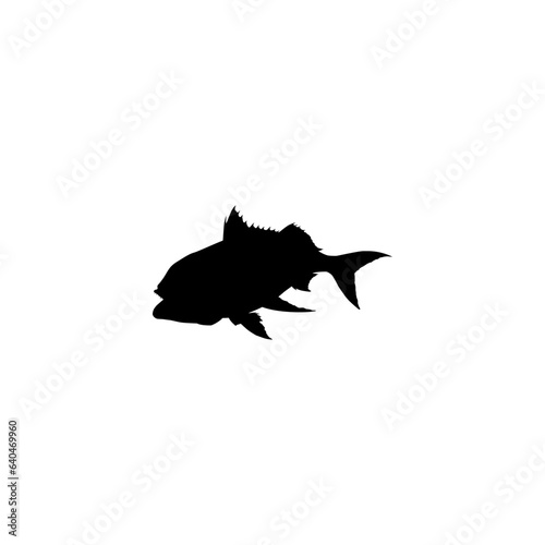Ruby Snapper (Etelis Carbunculus) Fish Silhouette Illustration for Logo Type, Art Illustration, Pictogram or Graphic Design Element. Vector Illustration