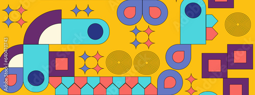 Geometrical colorful artwork with simple shape and figure