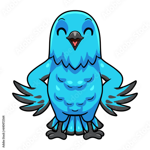 Cute spangled cotinga bird cartoon