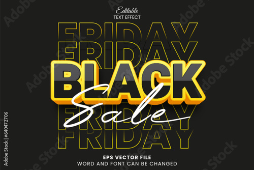 Black friday sale vector text effect
