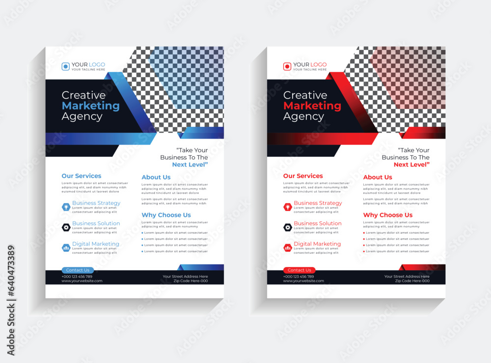 Creative corporate business flyer design set