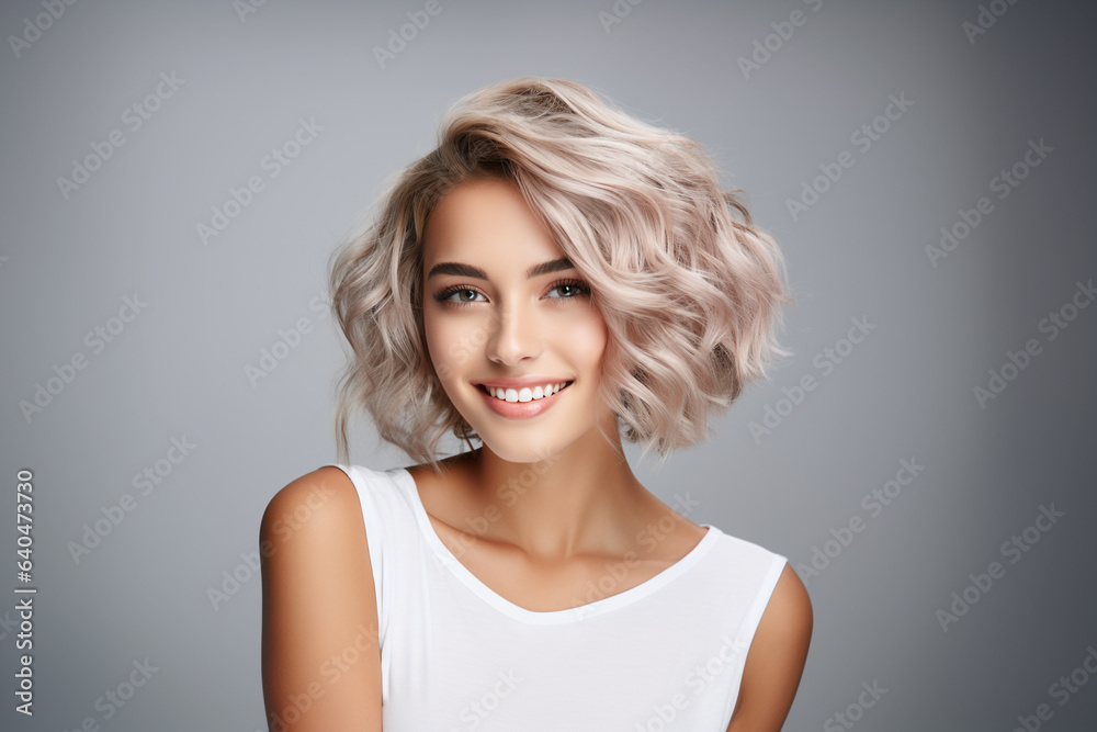Portrait of a smiling young woman with good health glowing skin and positivity standing and looking at the camera on white background. Portrait of a smiling young woman with good health glowing skin and positivity standing and looking at the camera on white background.